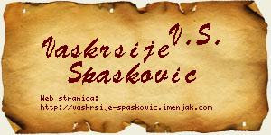 Vaskrsije Spasković vizit kartica